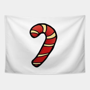 Christmas Candy Cane Doodle Art Tapestry