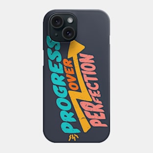 Vintage Progress Over Perfection // Retro Inspiration Motivation Phone Case