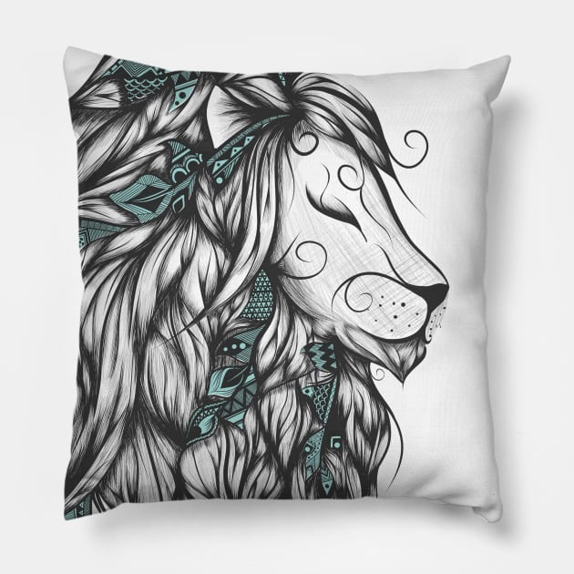 Poetic Lion Pillow by LouJah69