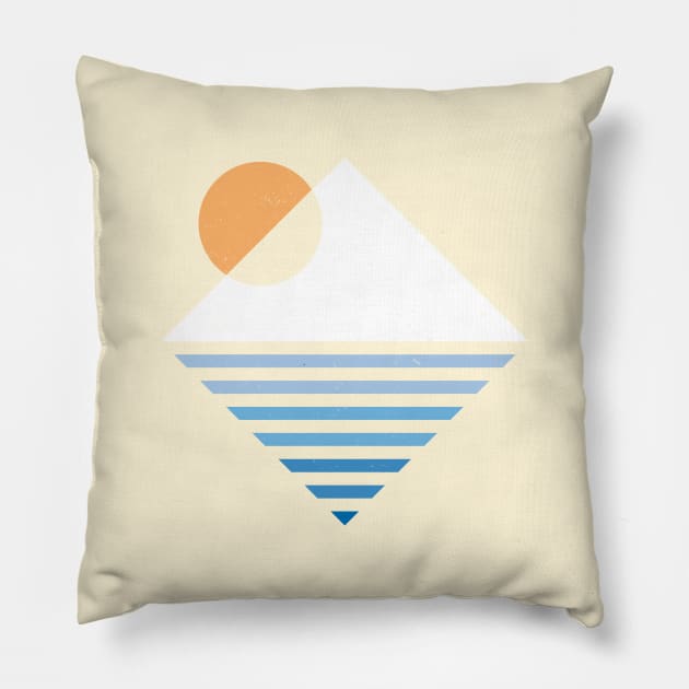 Snow Mountain Sunset 2 Pillow by Vanphirst