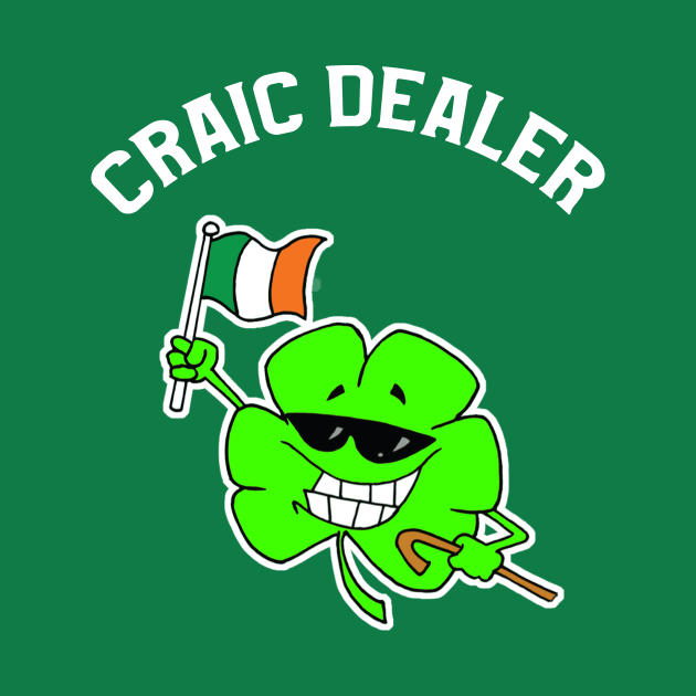 Craic Head Awesome Joke St Pattys Day Flag Tshirt Gift by Antzyzzz