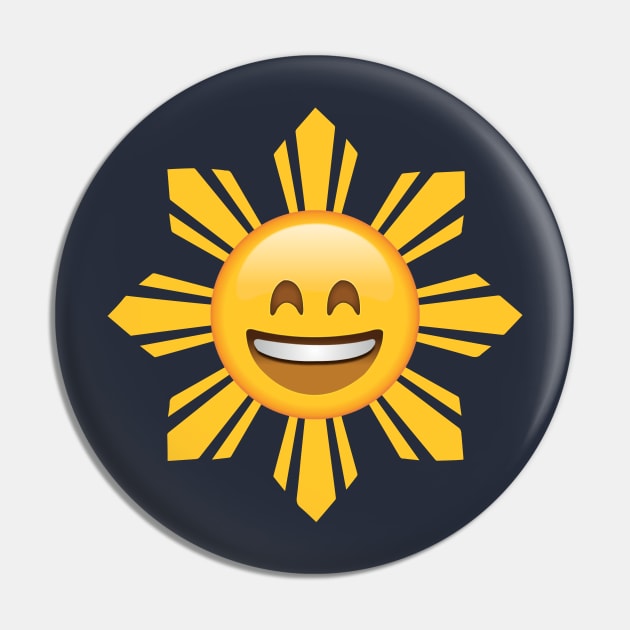 Philippines Flag Sun Smiling Laughing Face Emoji Pin by SkarloCueva