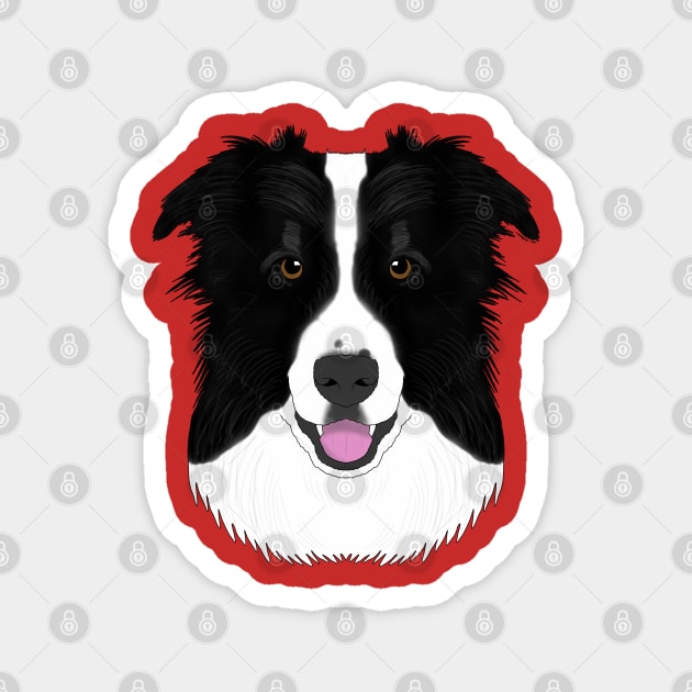 Border Collie Magnet by childofthecorn