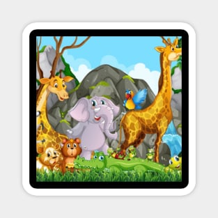 Jungle design with animals Magnet