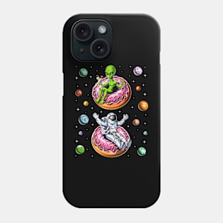 Astronaut Alien Riding Donut Phone Case