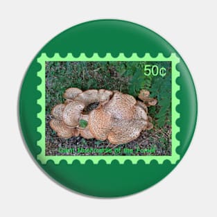 Giant Mushrooms Postal Stamp Pin