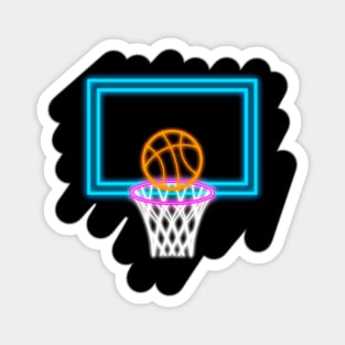 Neon Basketball Magnet