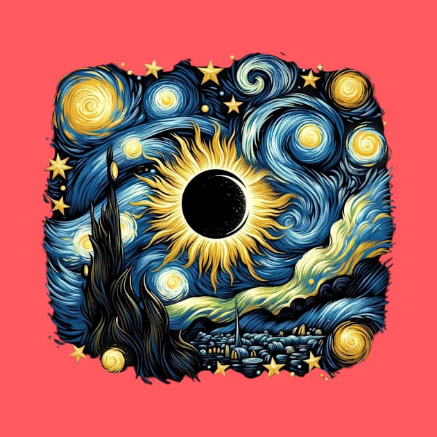 Eclipse Shirt 2024 Eclipse Tshirt Eclipse Shirt April 8 2024 Tee Eclipse 2024 Van Gogh Solar Eclipse by HoosierDaddy