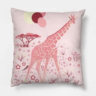 Pink giraffe Pillow