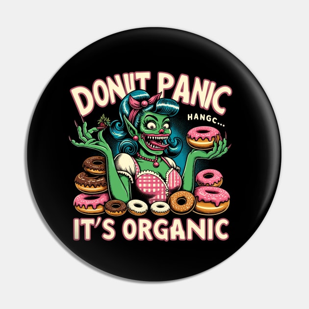 Donut lover addict funny monster Pin by ravensart