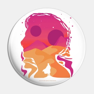 Paul Atreides on Arrakis, Double Exposure Minimalist Illustration Pin