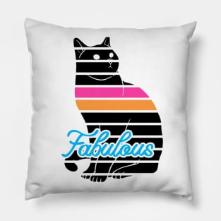 Black Cat Art Pillow