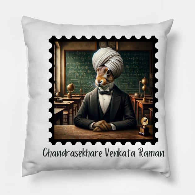 Chandrasekhare Venkata Raman Pillow by EarthisticWear