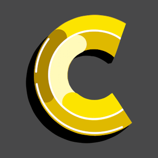 Simplistic 3D Letter C Typographic Art . T-Shirt