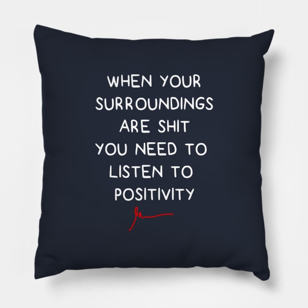 Listen to positivity | Garyvee Pillow by GaryVeeApparel