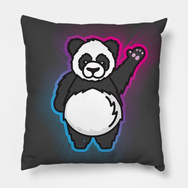 Hello Giant Panda Bear Pillow by Vin Zzep