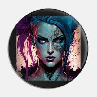 Fierce Fae Warrior Illustration Pin