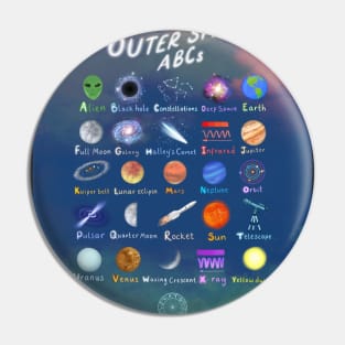 Outer space ABCs Pin