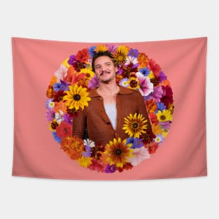 Pedro Pascal Flowerburst Tapestry