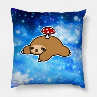 Mushroom Sloth - Starry Night Sky Pillow