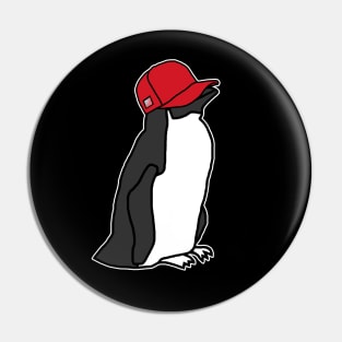 Trucker Hats Red Penguin Graphic Pin