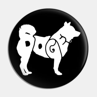 White Doge - A Shiba Inu Typography Pin