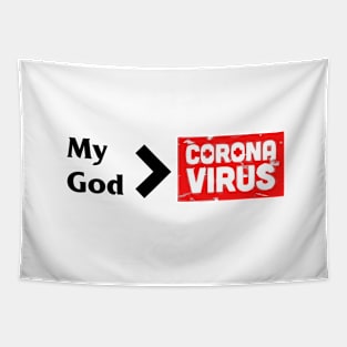 My God Corona Virus Tapestry