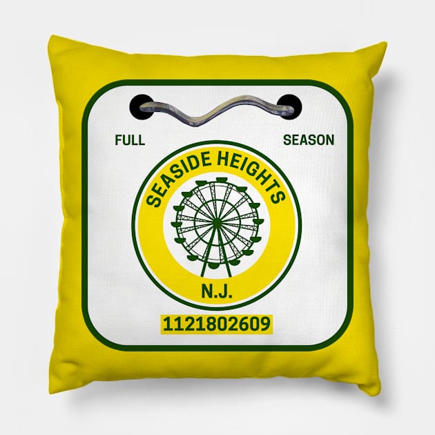 Seaside Heights New Jersey Beach Badge Pillow by fearcity