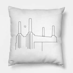 Pink Floyd Animals Minimalistic Black on White Pillow