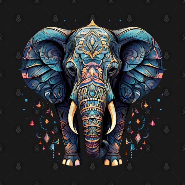 Abstract Blue Elephant Design by Sonja818