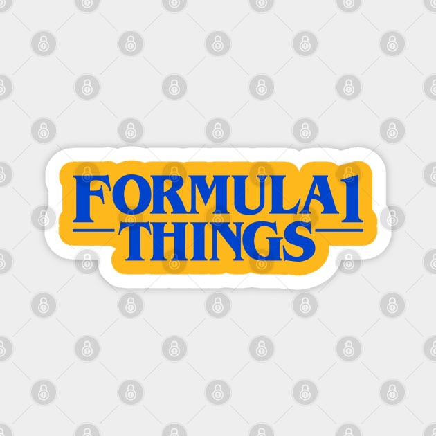 Formula 1 things (blue) Magnet by throwback