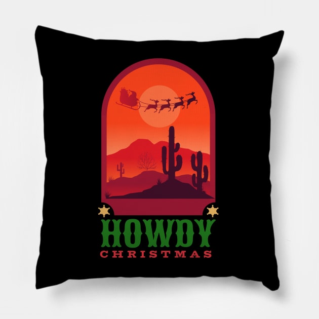 Howdy Christmas Santa Claus Pillow by little osaka shop