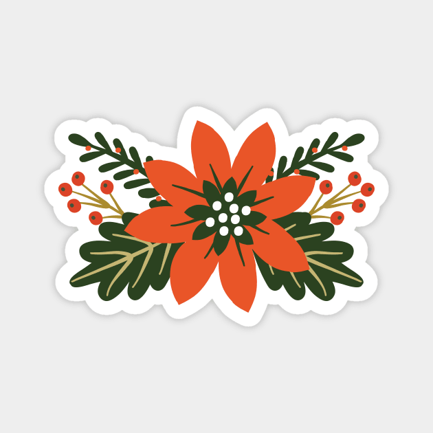 Christmas Jolly Floral Magnet by allisonromerodesign