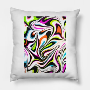 Neon Zebra (Abstract Fluid Art Pillow