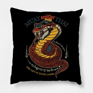 Vintage Muay Thai Tattoo Snake Pillow