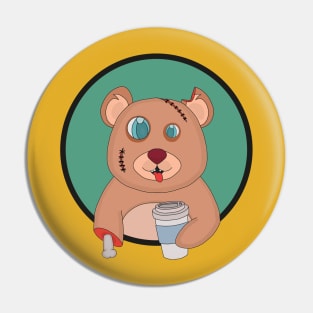 Coffee Zombie Bear Pin