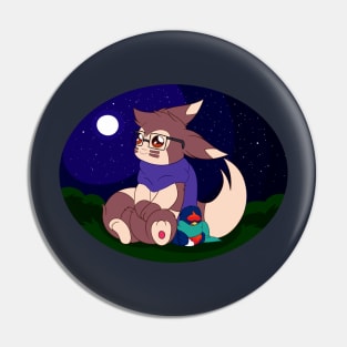 SN: Starry night - Ferret and Bird Pin