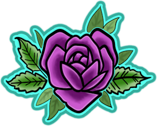 purple heart shaped rose Magnet