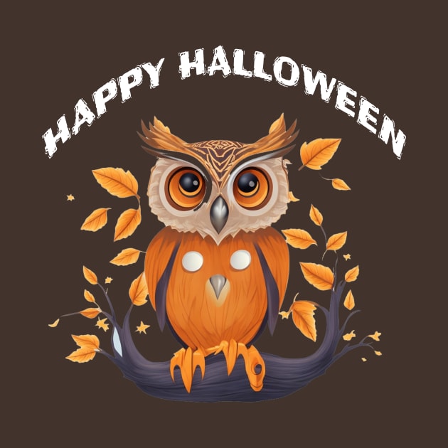 A cute Owl in pumpkin celebrating Halloween by halazidan