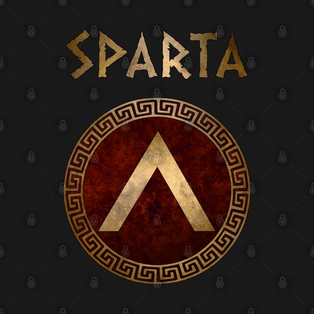 Spartan Shield Lacedaemonian Lambda Ancient Symbol of Sparta by AgemaApparel