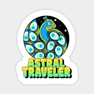 Trippy Peacock Astral Traveler Magnet