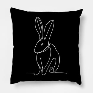 Bunny Rabbit Art | Minimalist line art illustration 4 Pillow