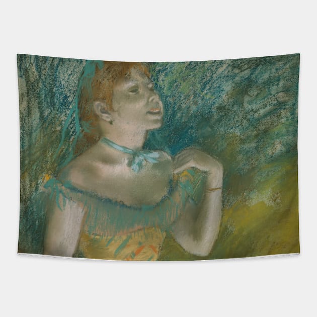 The Singer in Green by Edgar Degas Tapestry by Classic Art Stall