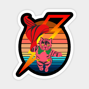 Cute Flying Pink Cat Retro Magnet