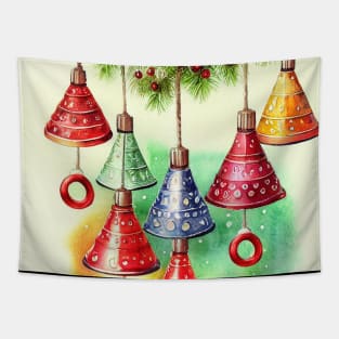 Christmas bells watercolor Tapestry