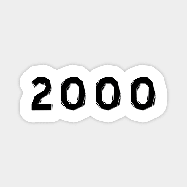 2000 year | simple black Magnet by Pavlushkaaa