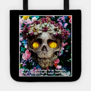 skull with flowers Tote