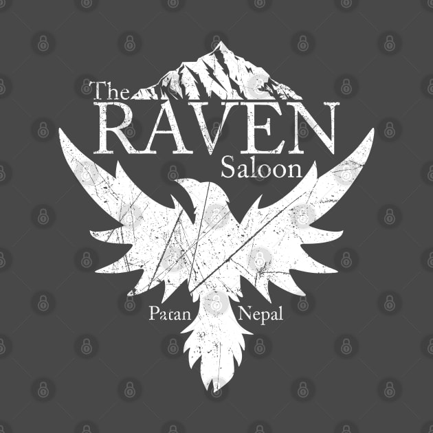 The Raven Saloon - white distressed by spicytees