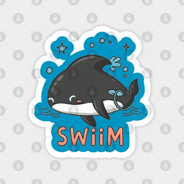 Swim orca Magnet by Ridzdesign