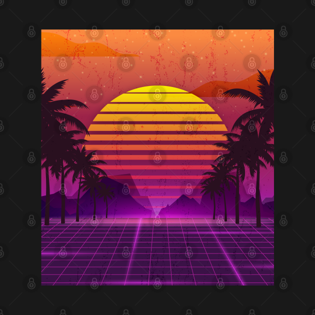 Sunset Palm Trees Vaporwave - Synthwave - Tank Top | TeePublic